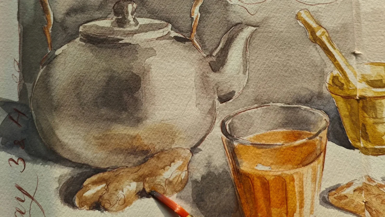 Watercolour artwork from the workshop journey