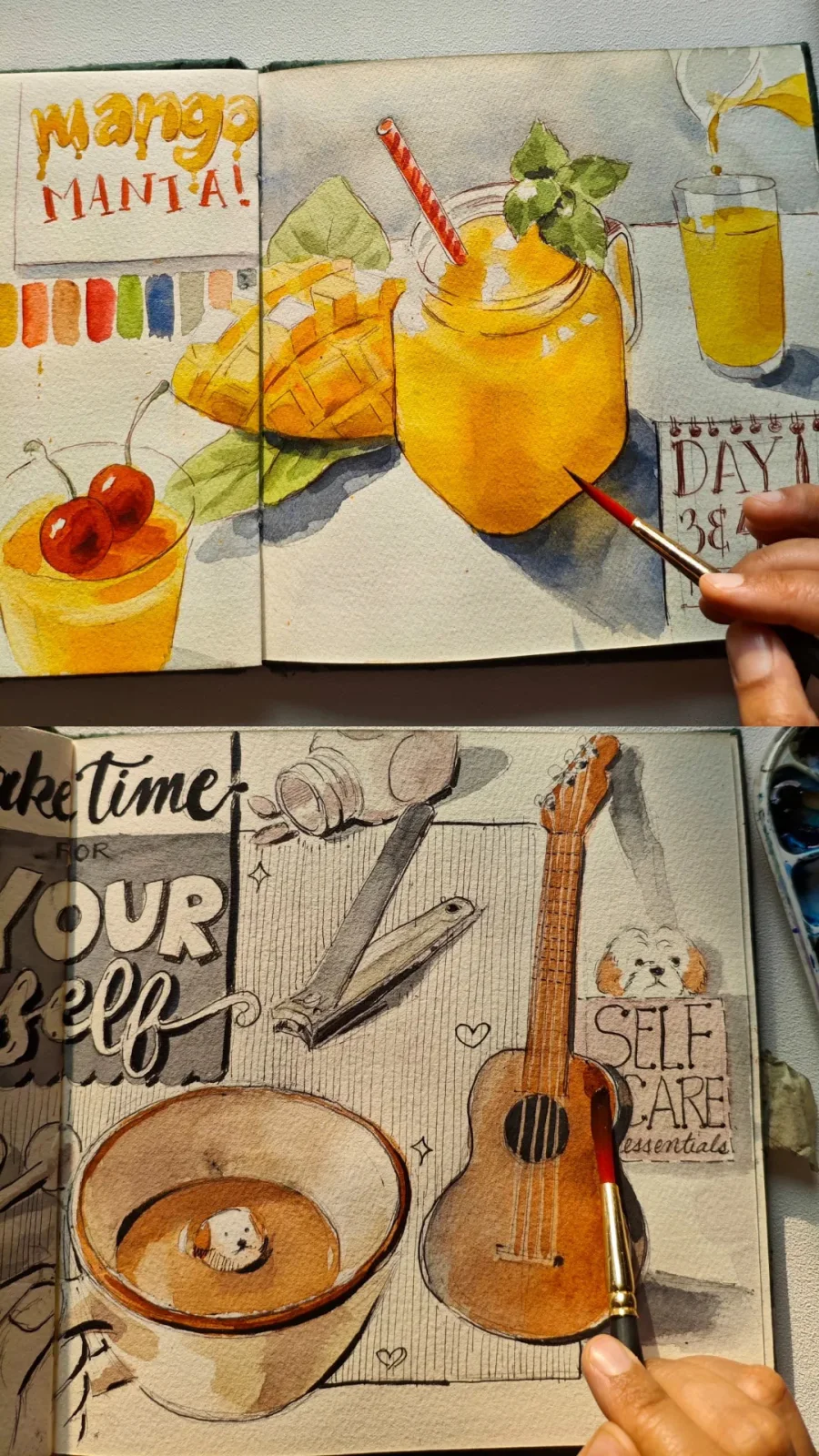 Colour, daily scenes, and perspective practice