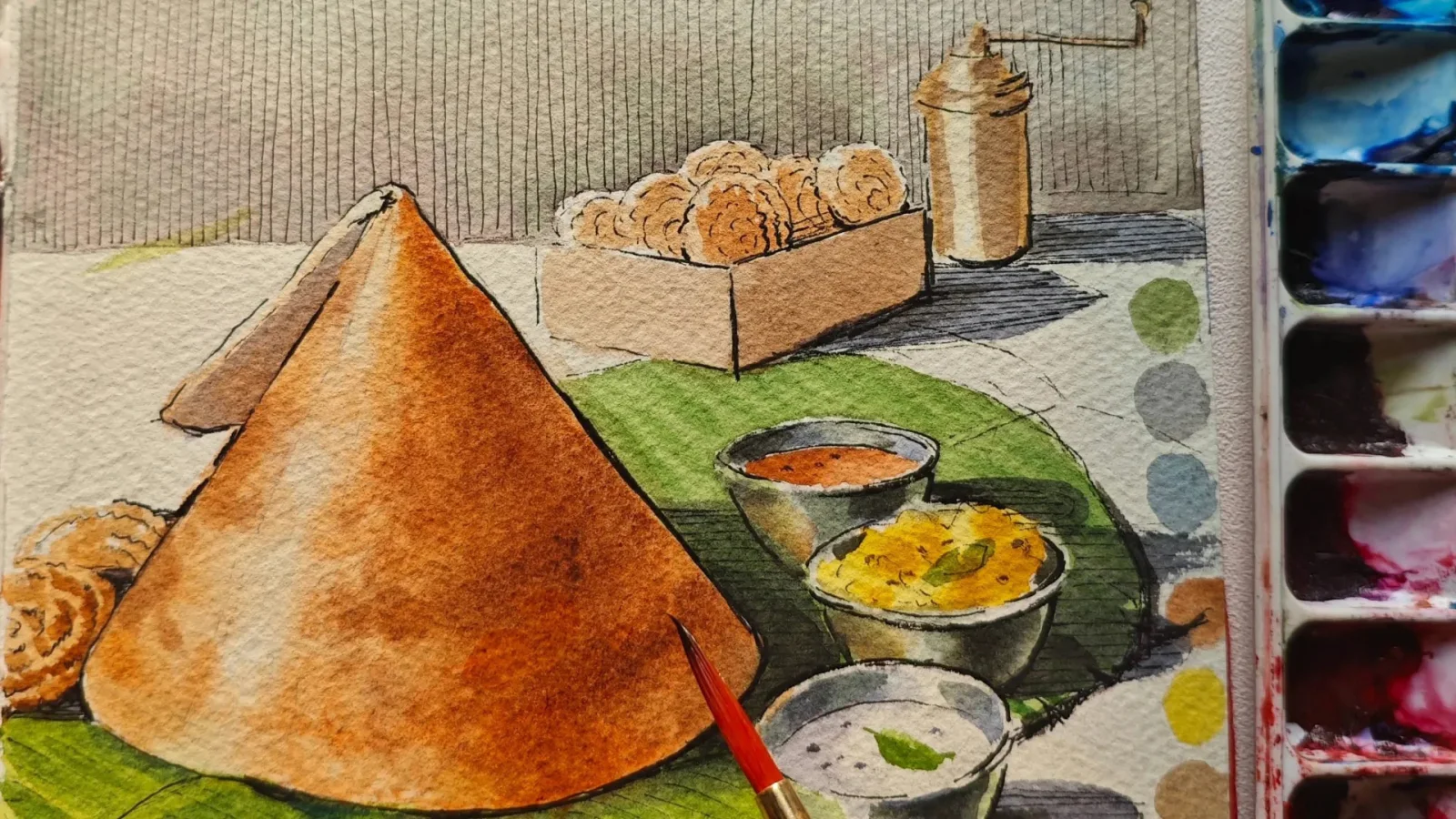 Preview of workshop sketchbook pages and materials