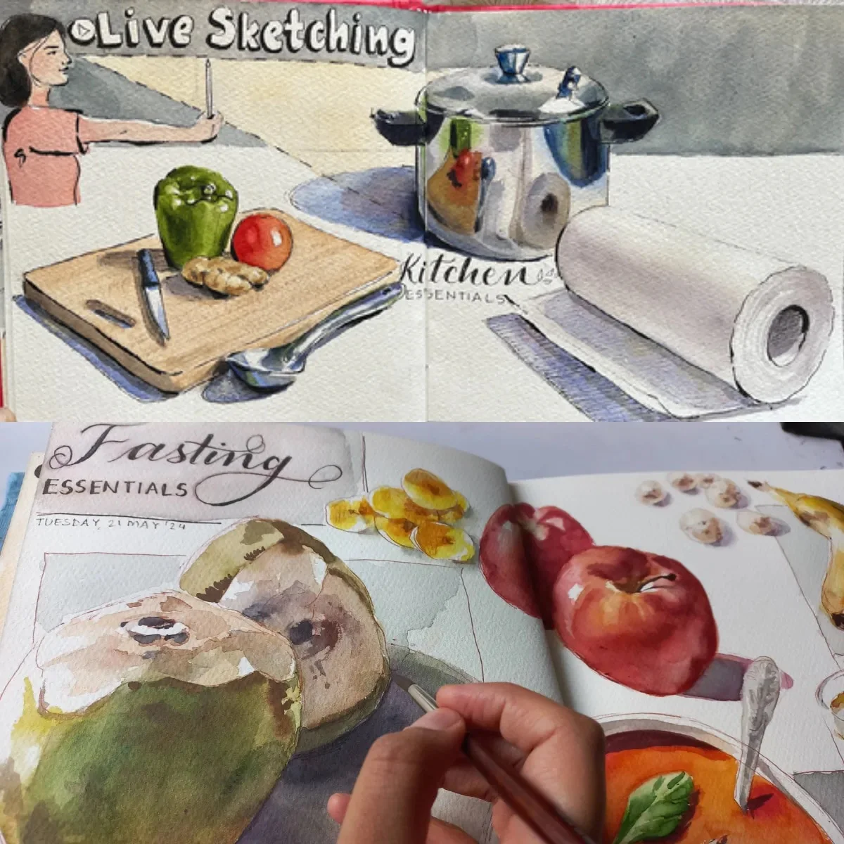 Preview of workshop artwork from the 14-day watercolour workshop