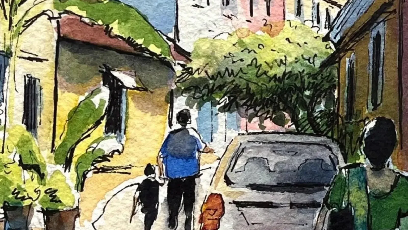 Watercolour sketchbook artwork from the workshop