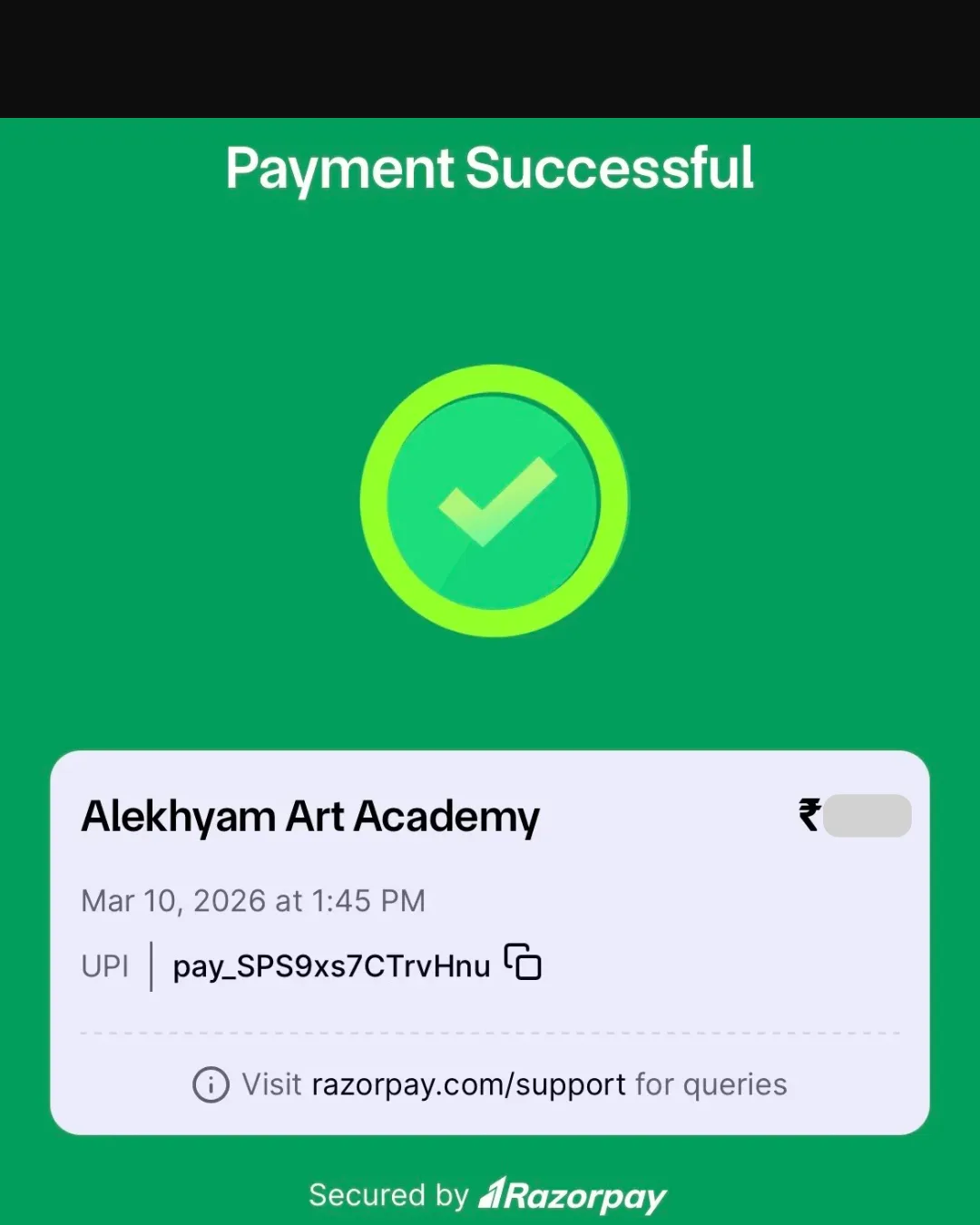 Payment confirmation email