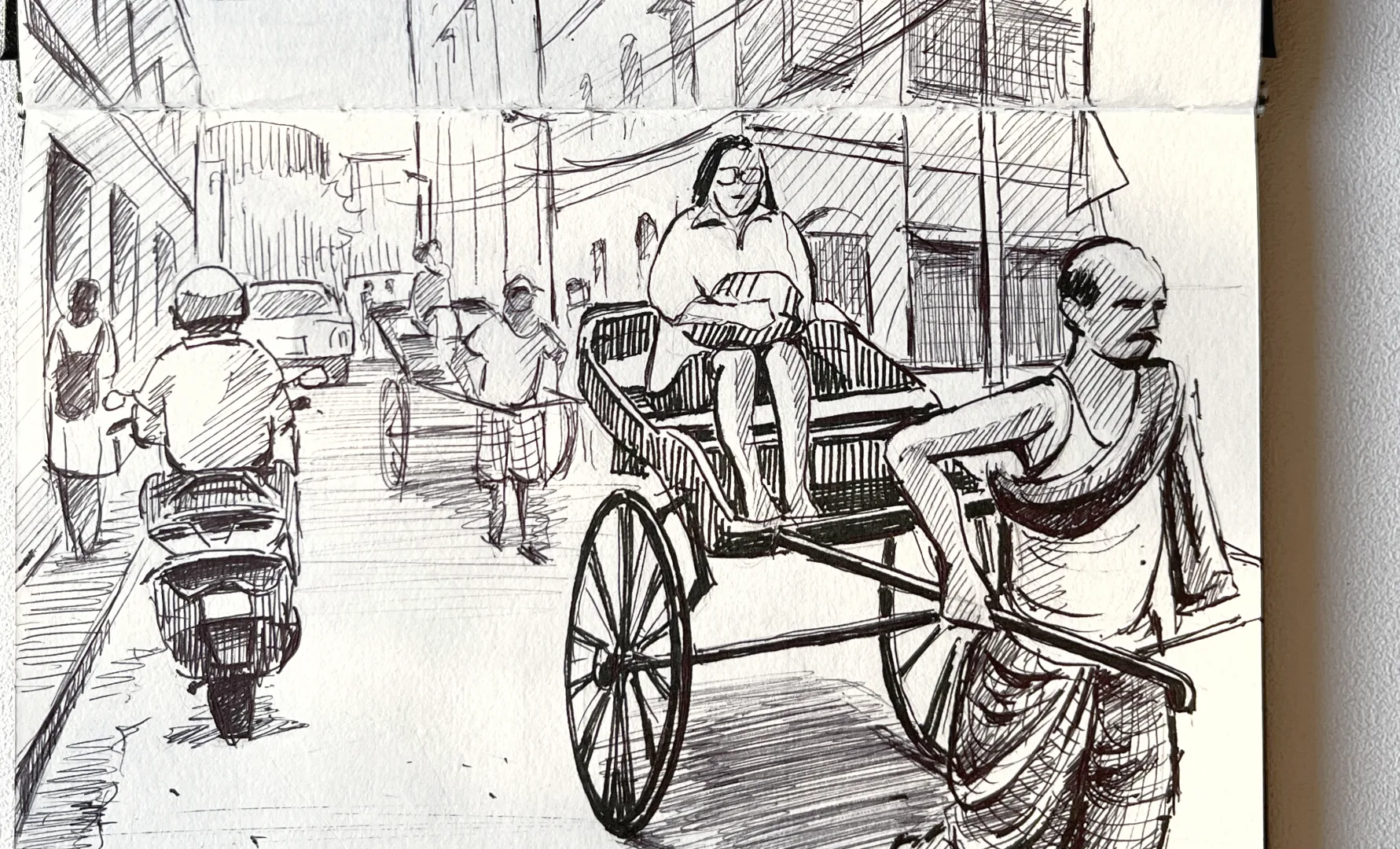 Sketching course artwork from the 21-day journey