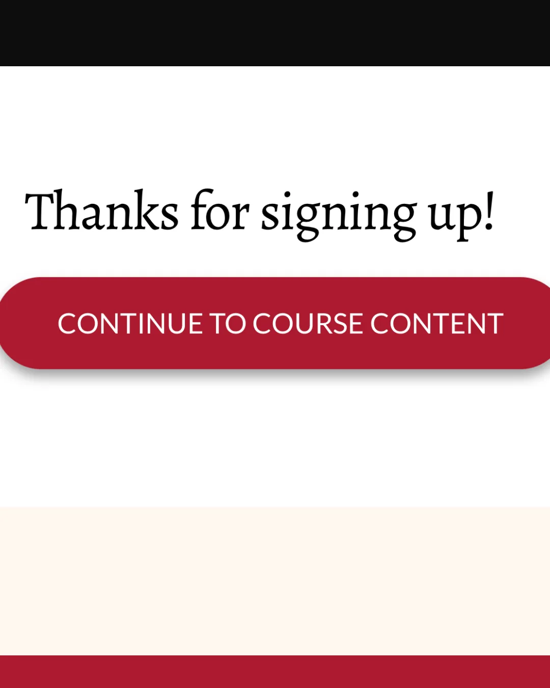 Course access and confirmation preview