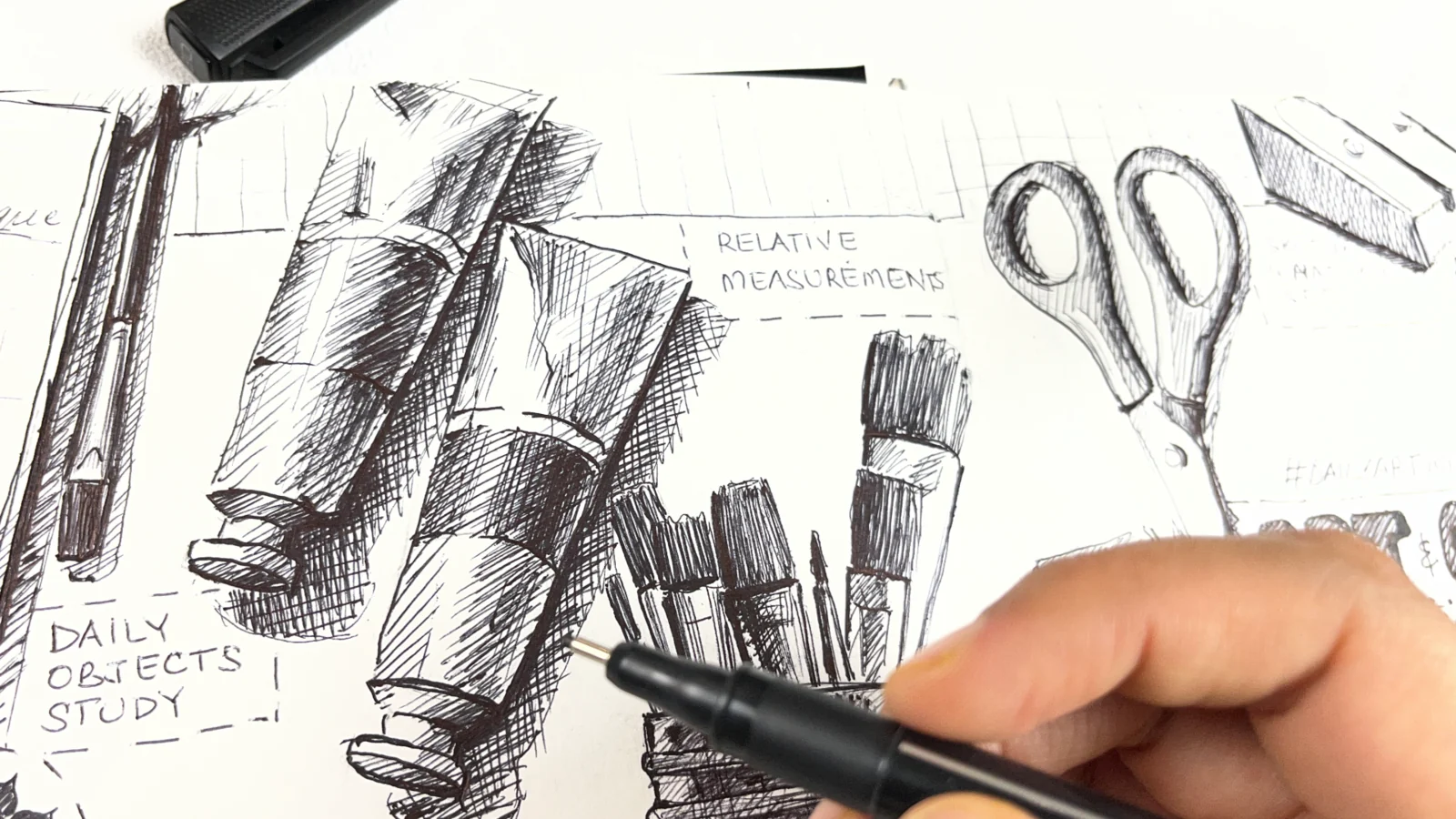 Ball pen line weight and depth study
