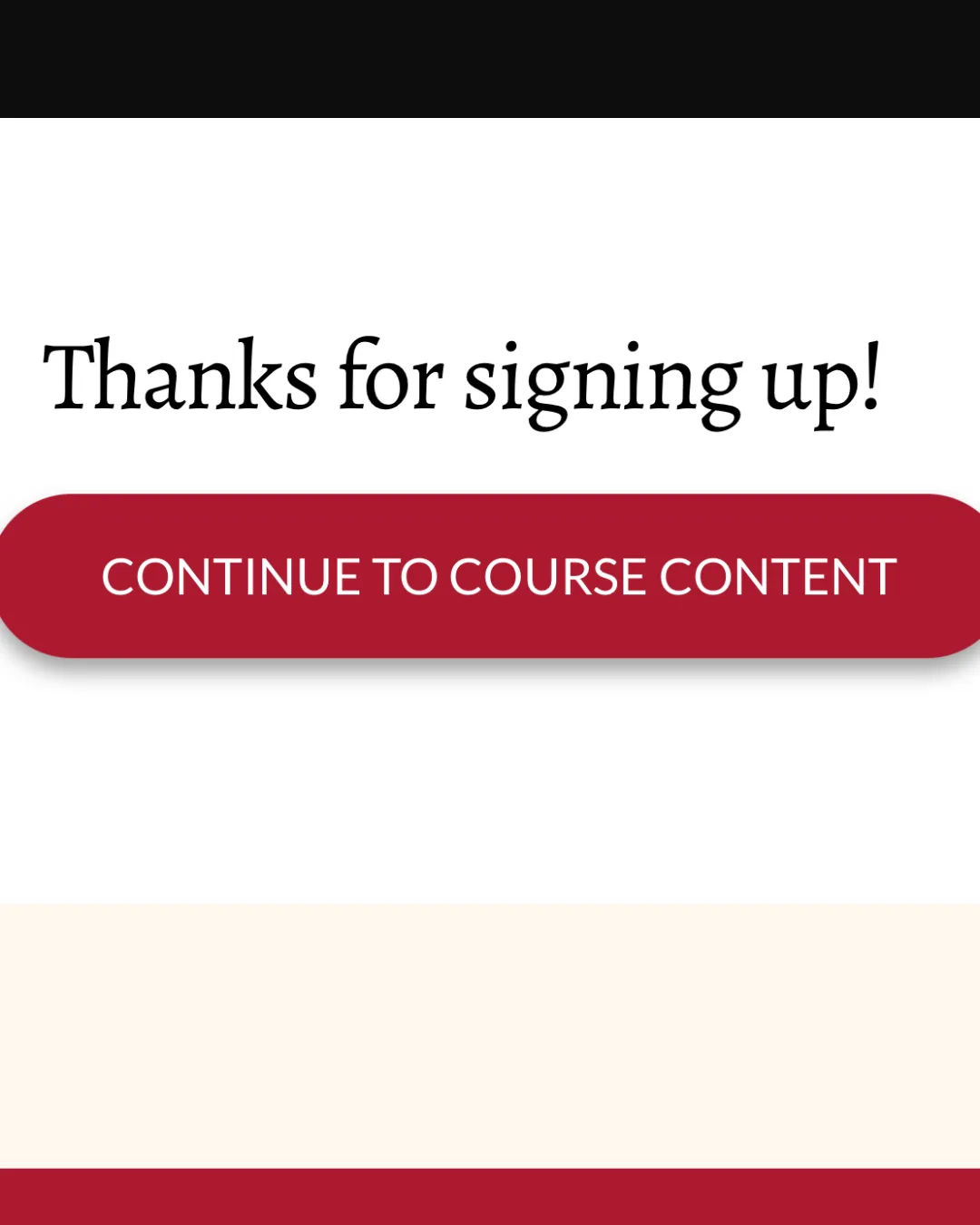 Course access and confirmation preview