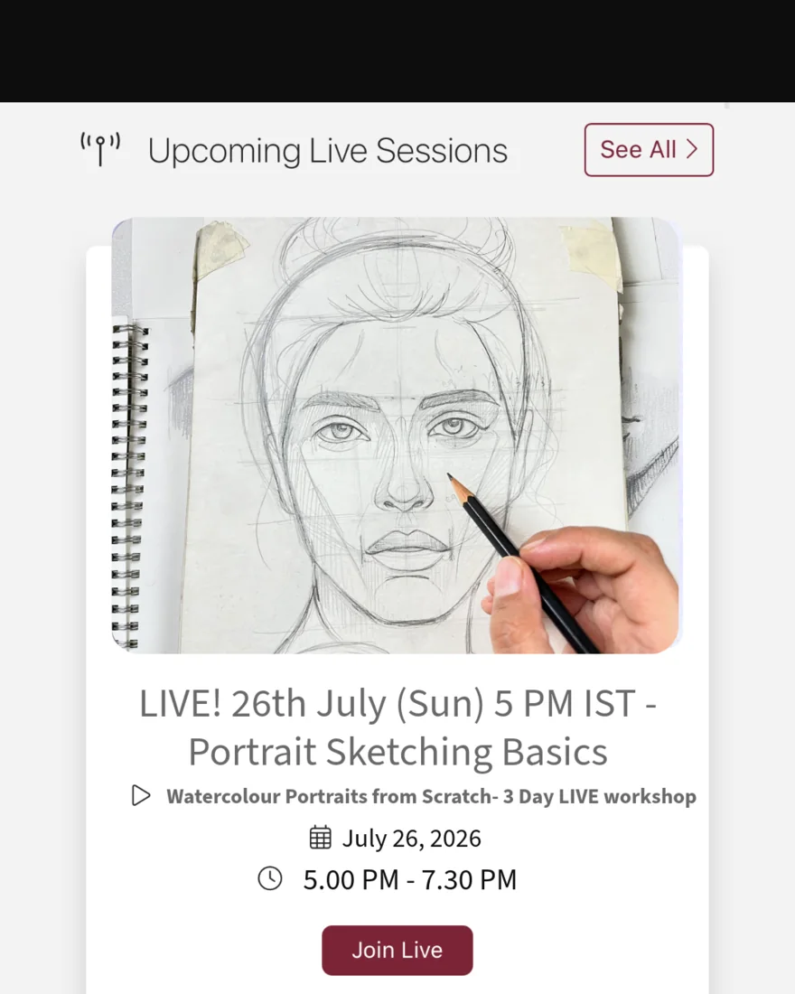 An upcoming live session on your dashboard, ready to join