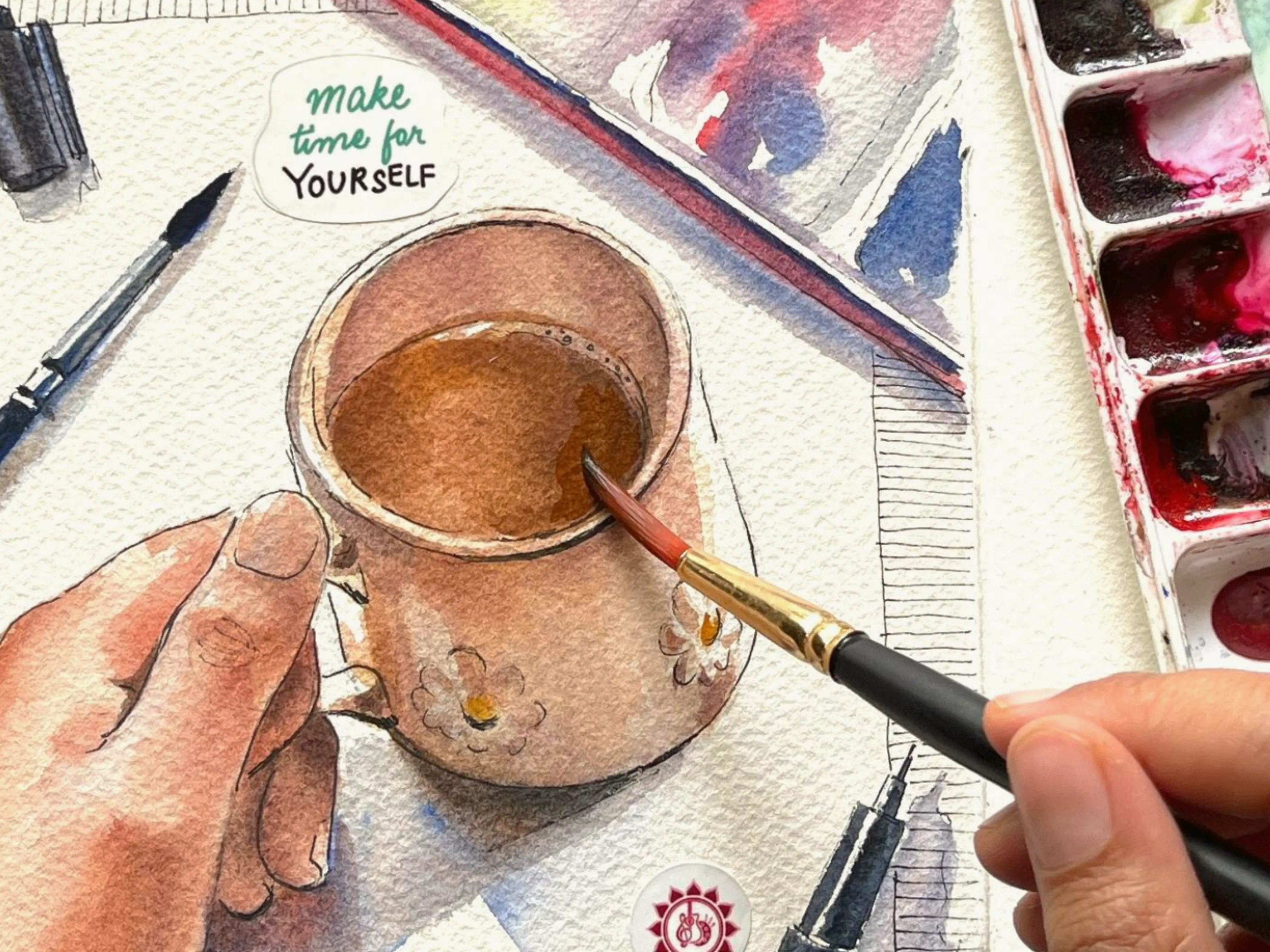 Three finished watercolours