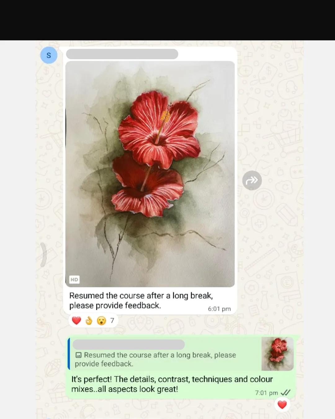 Recorded floral painting lessons