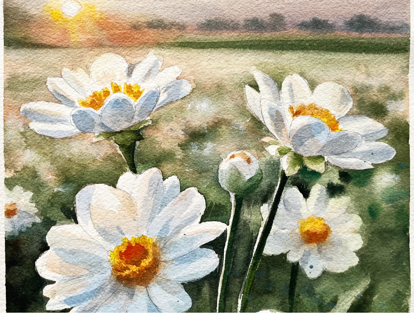 Floral watercolour artwork detail