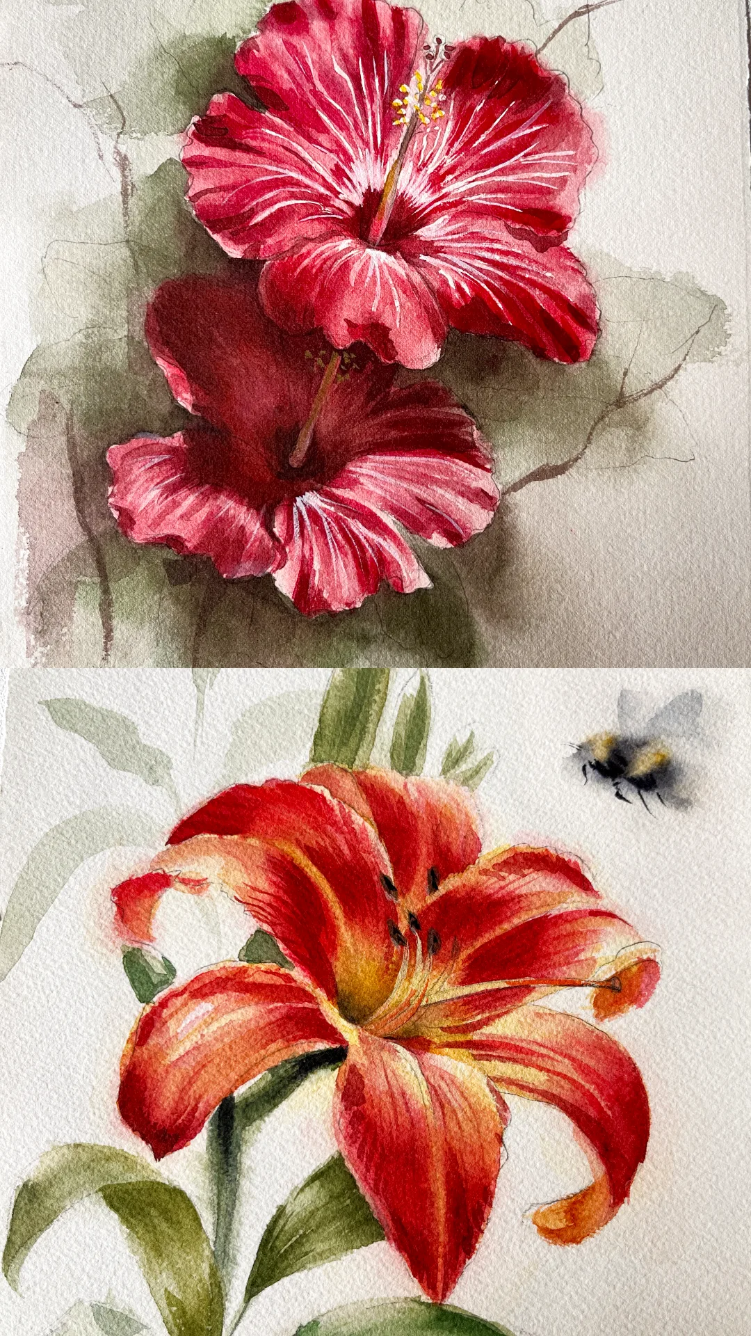 Simple flowers and early floral warm-up studies
