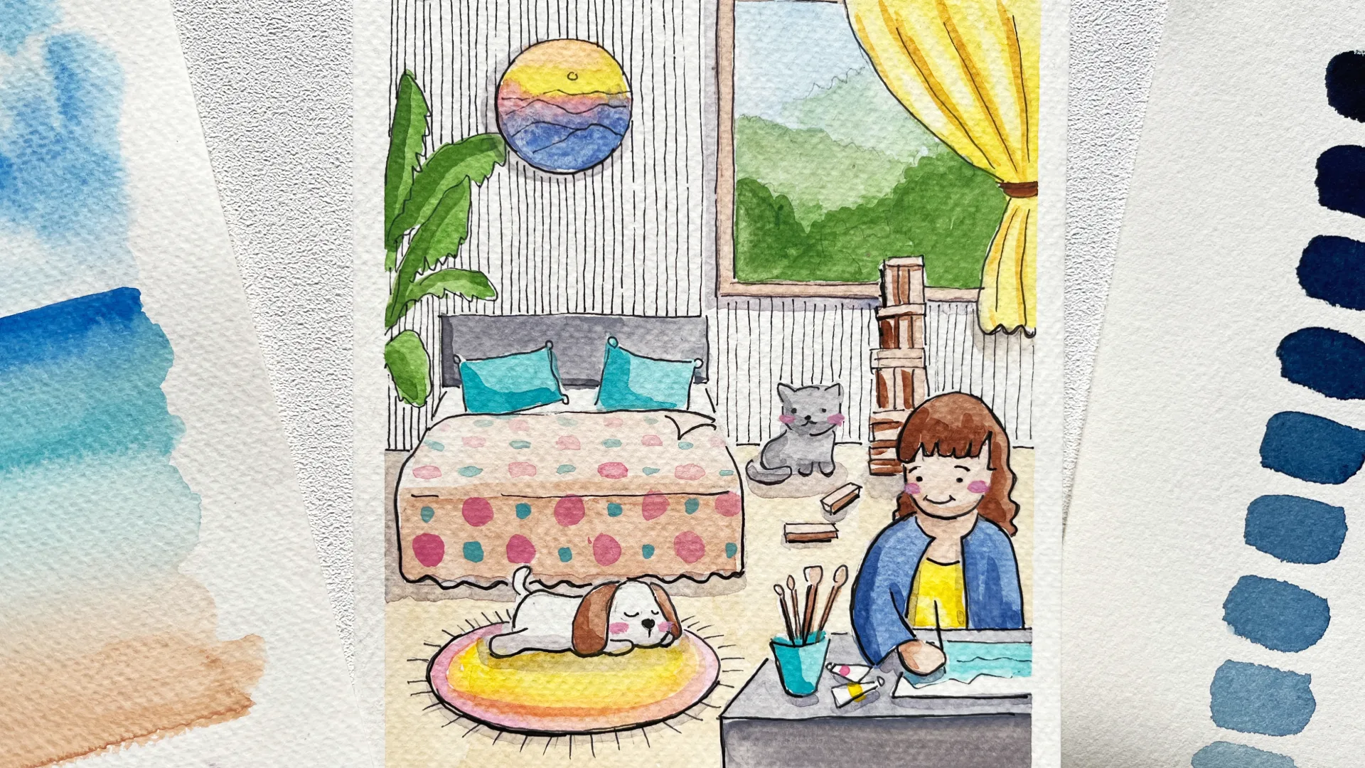 Watercolours Made Easy! For Kids course artwork showing a completed painting