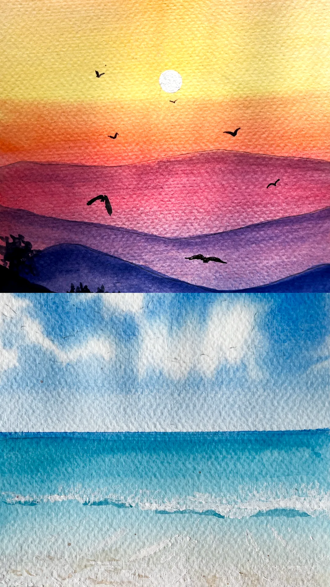 Watercolour basics and early artworks