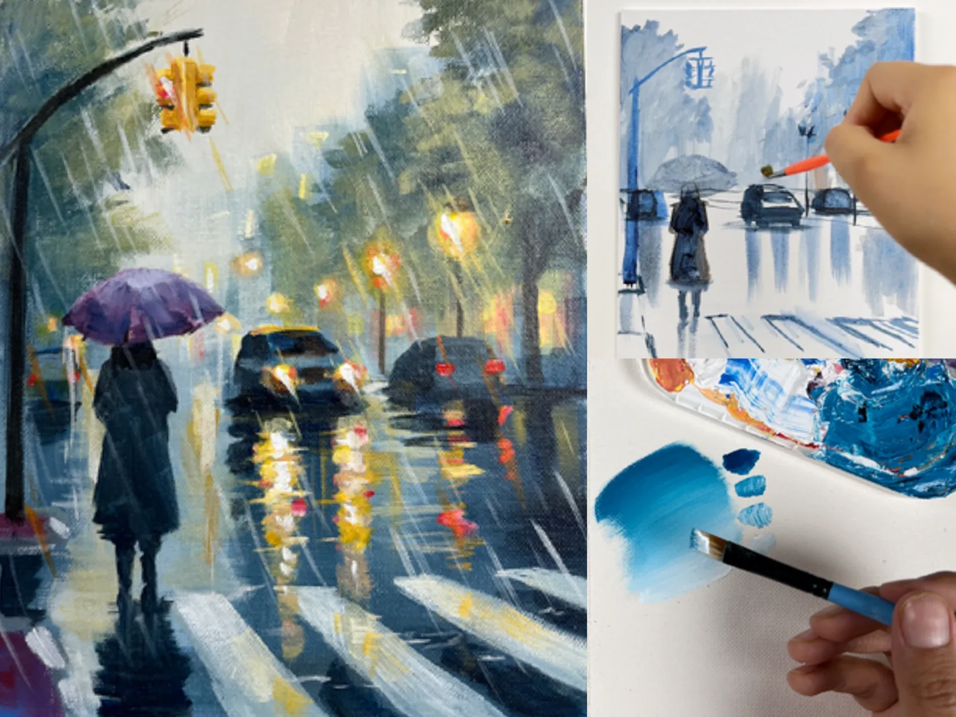 Monsoon Street in Acrylics