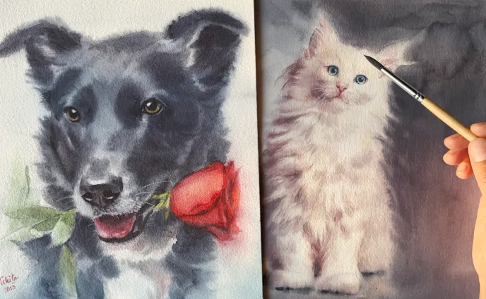 Animal Portraits in Watercolour (Including Pets)