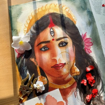 Learner artwork: a devotional goddess painting