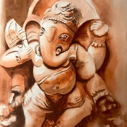 Learner artwork: a Ganesha painting