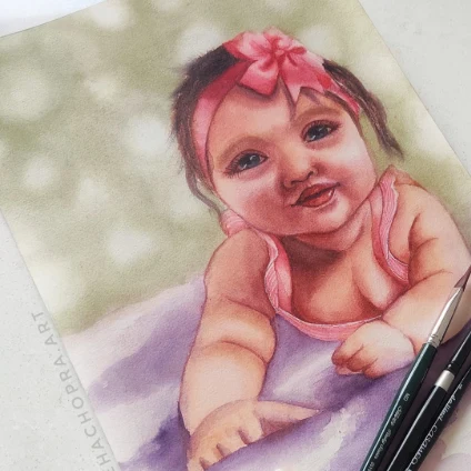 Learner artwork: a baby portrait