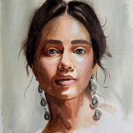 Learner artwork: a portrait of a woman