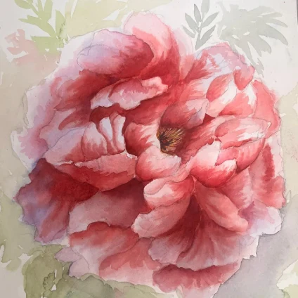 Learner artwork: a pink flower study